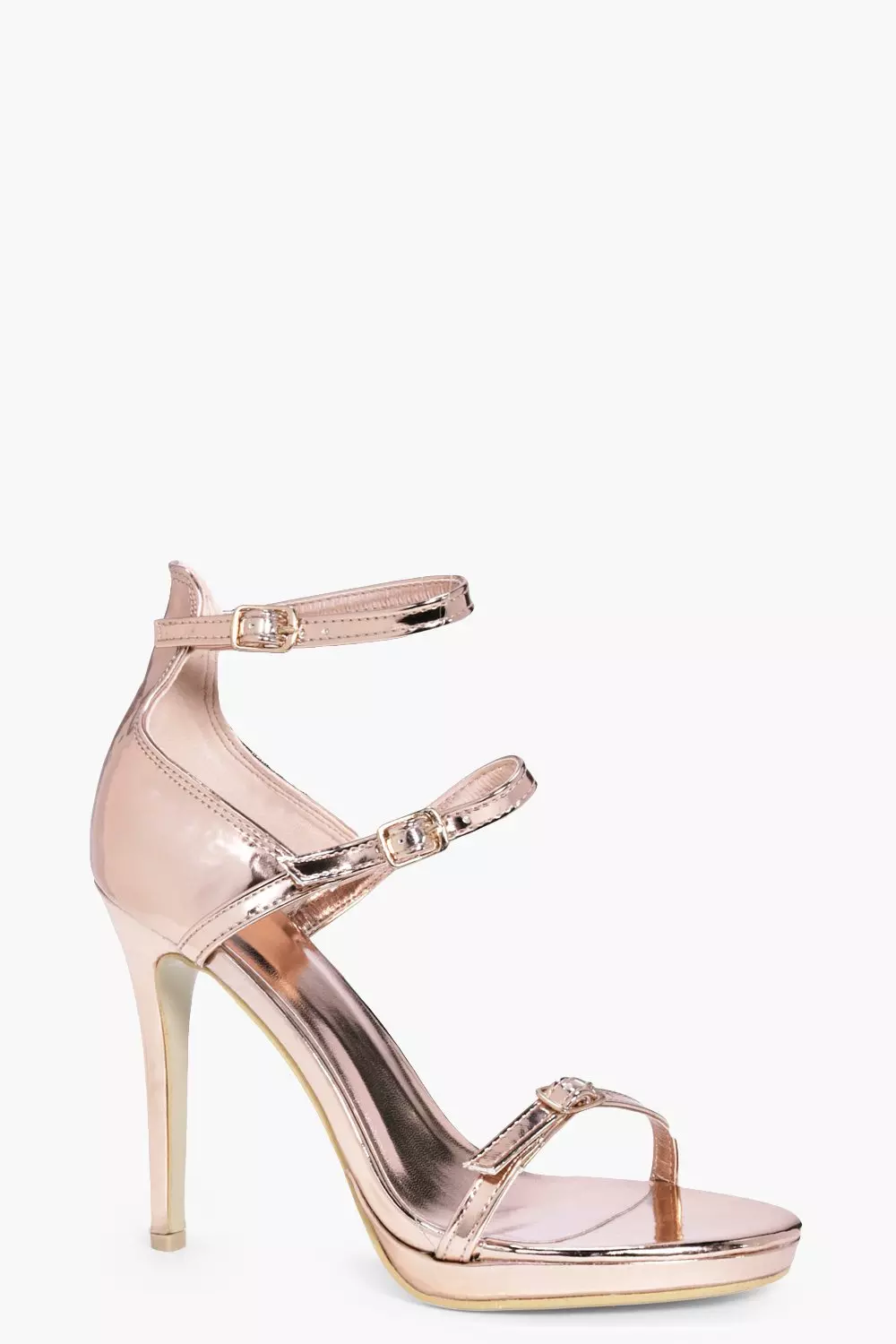 Three strap clearance barely there heels